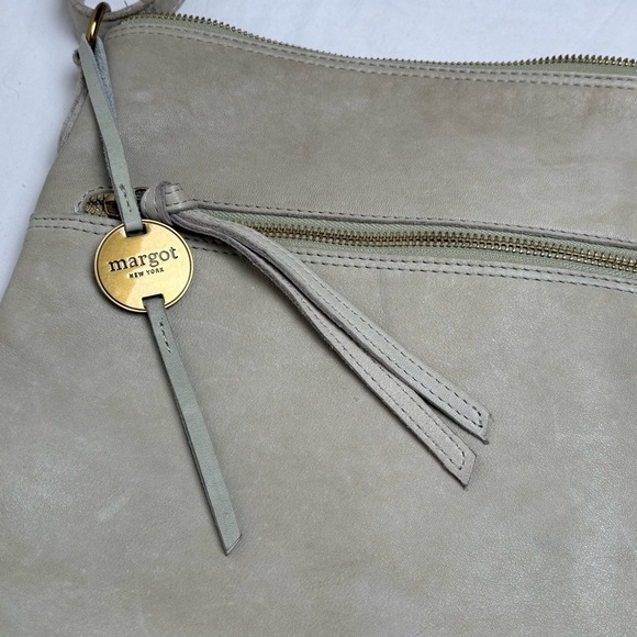 Margot Sage Light Green Leather Crossbody Shoulder Bag Minimalist Bag Purse - Picture 15 of 17